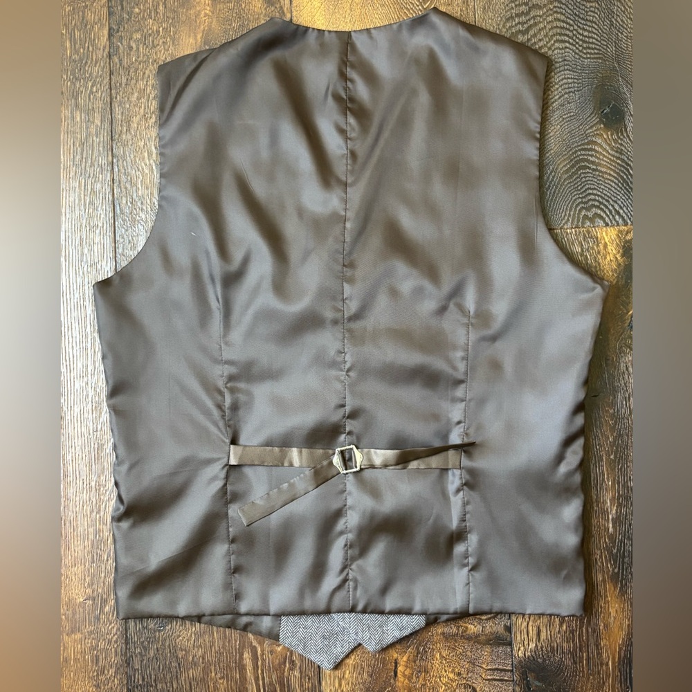 Paul Jones Since 1958 - Herringbone Wool Waistcoat Vest - M - Picture 13 of 14